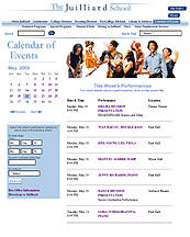 Click here for the Juilliard School Calendar Page.